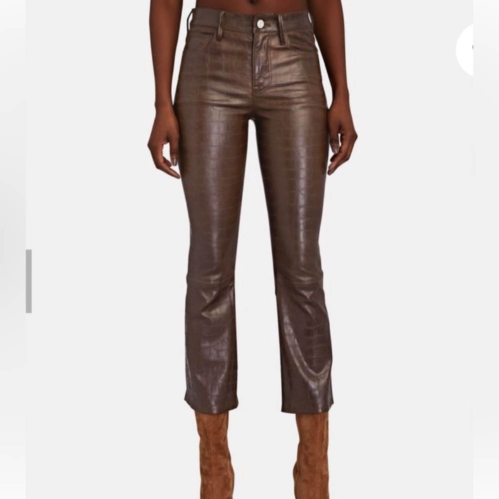 FRAME Le Crop Mini Boot Leather Pants